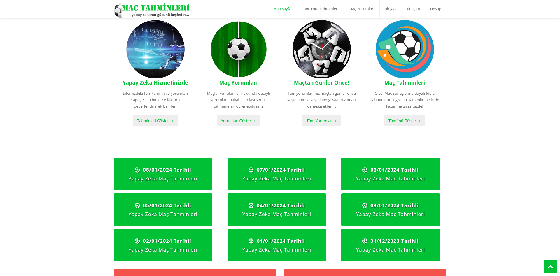 Maç Tahminleri Web Sitesi