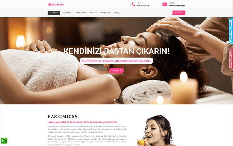 Güzellik Merkezi Web Sitesi - SPA Web Sitesi - Cilt Bakımı Web Sitesi 045
