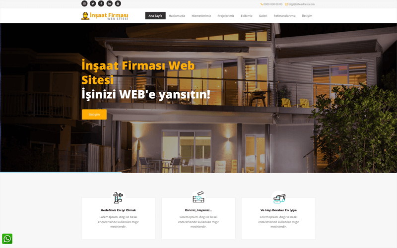 Firma Web Sitesi - İnşaat Firması Web Sitesi - Mimarlık Web Sitesi 049