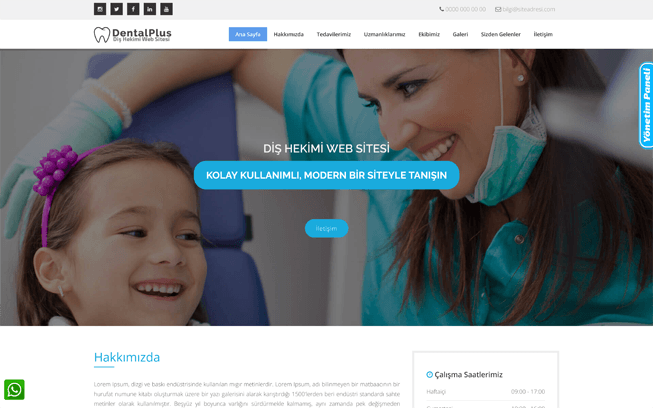 Diş Hekimi Web Sitesi - Ortodontist Web Sitesi - Diş Kliniği Web Sitesi