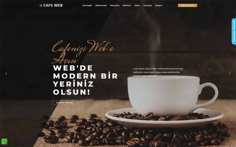 Cafe Web Sitesi - QR Code Menü Özellikli Cafe Web Sitesi 056