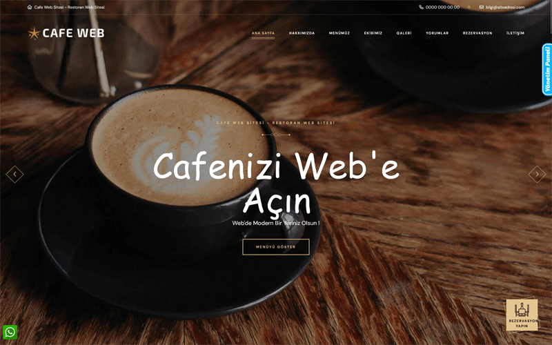 Cafe Web Sitesi - QR Code Menü Özellikli Cafe Web Sitesi 058