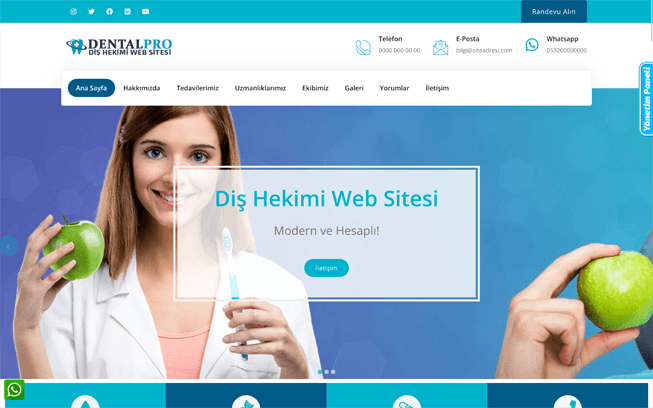 Diş Hekimi Web Sitesi - Ortodontist Web Sitesi - Diş Kliniği Web Sitesi