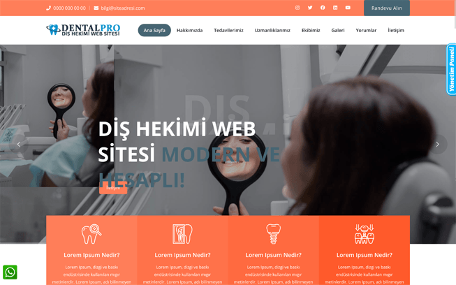 Diş Hekimi Web Sitesi - Ortodontist Web Sitesi - Diş Kliniği Web Sitesi