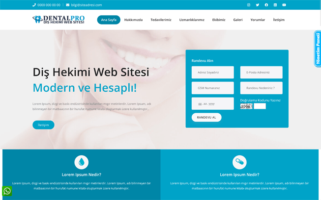 Diş Hekimi Web Sitesi - Ortodontist Web Sitesi - Diş Kliniği Web Sitesi