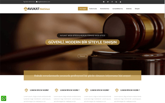 Avukat Web Sitesi - Hukuk Firması Web Sitesi 076