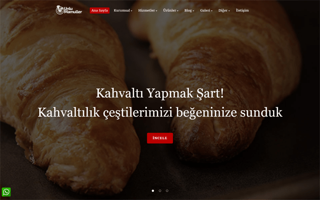 Fırın - Pastane Web Sitesi - Unlu Mamuller Web Sitesi 001