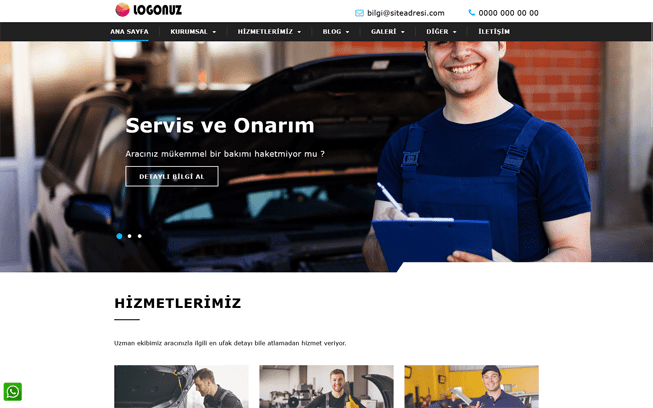 Teknik Servis Web Sitesi - Oto Servis Web Sitesi 014