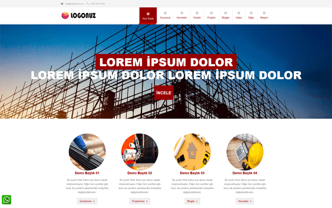 İnşaat Firması Web Sitesi - Mimarlık Web Sitesi - Firma Web Sitesi 007