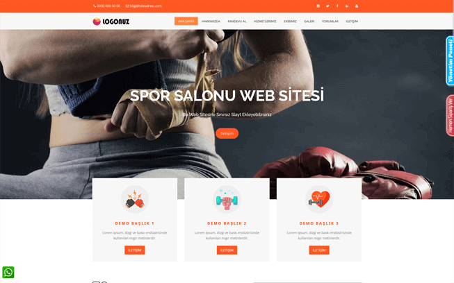 Spor Salonu Web Sitesi - GYM Web Sitesi - Fitness Web Sitesi 066